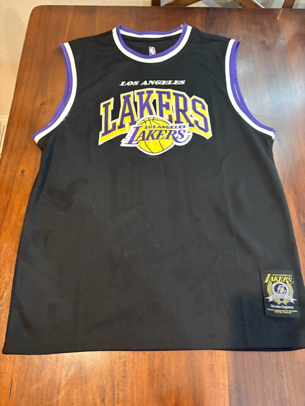 Los Angeles Lakers Black NBA Jersey with Purple & Gold Graphics